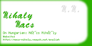 mihaly macs business card